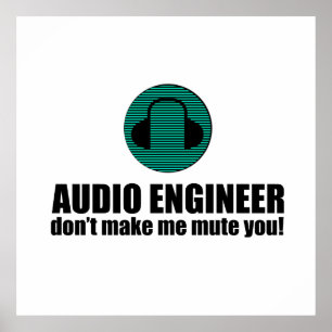 Grappige geluidstechnicus die audiotechniek zegt poster