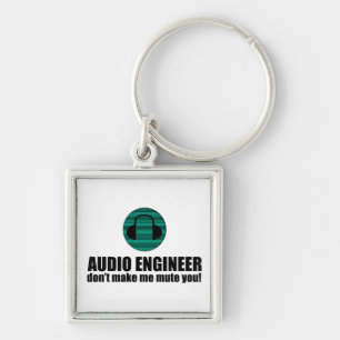 Grappige geluidstechnicus die audiotechniek zegt sleutelhanger