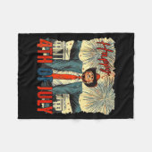 Grappige gelukkige 4 juli Onafhankelijkheidsdag Fleece Deken (Voorkant (Horizontaal))