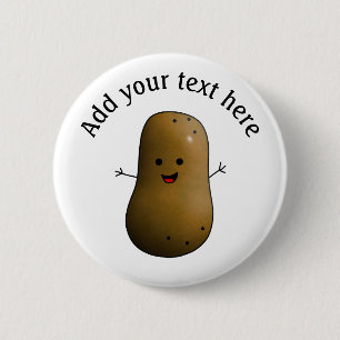 Grappige Gelukkige Aardappel Persoonlijk Ronde Button 5,7 Cm