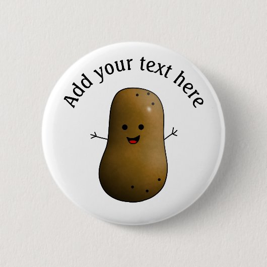 Grappige Gelukkige Aardappel Persoonlijk Ronde Button 5,7 Cm (Voorkant)