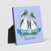 Grappige, gelukkige blauwevoetgenten dansen cartoo fotoplaat (Voorkant)