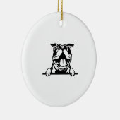 Grappige gelukkige Bulldog Keramisch Ornament (Rechts)