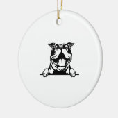 Grappige gelukkige Bulldog Keramisch Ornament (Links)