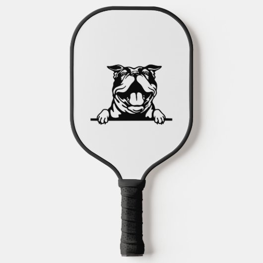 Grappige gelukkige Bulldog Pickleball Paddle (Voorkant)