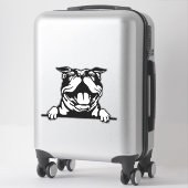 Grappige gelukkige Bulldog Sticker (Koffer)