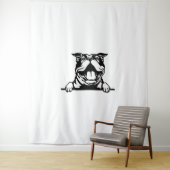 Grappige gelukkige Bulldog Wandkleed (In situ)
