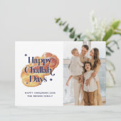 Grappige Gelukkige Challah Dagen Hanukkah Familie  Feestdagenkaart (Staand voorkant)