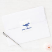 Grappige Gelukkige Chanoeka Dinosaurus Menorah Kaa Vierkante Sticker (Envelop)