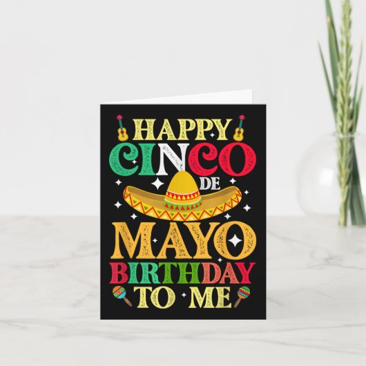 Grappige gelukkige Cinco de Mayo verjaardag voor m Kaart (Voorkant)