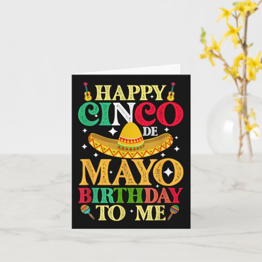 Grappige gelukkige Cinco de Mayo verjaardag voor m Kaart (Gele Bloem)