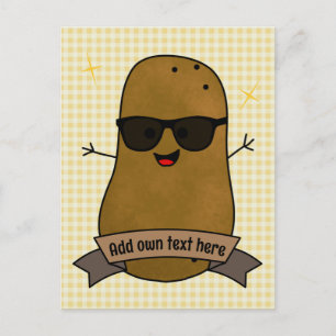 Grappige Gelukkige Coole Aardappel Gepersonaliseer Briefkaart
