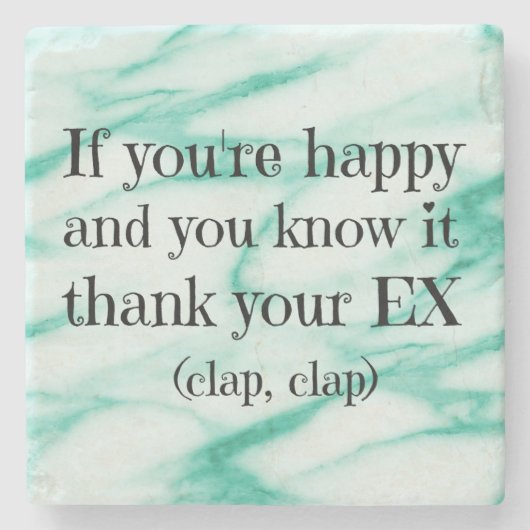 Grappige gelukkige echtscheiding offerte stenen onderzetter (Voorkant)