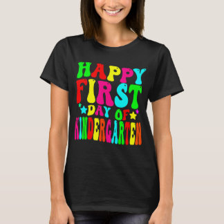Grappige gelukkige eerste dag van de kleuterleidst t-shirt