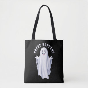 Grappige gelukkige geest tote bag