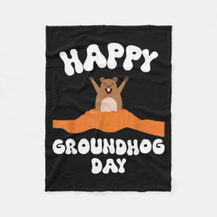 Grappige gelukkige Groundhog-dag 2025 _1  Fleece Deken