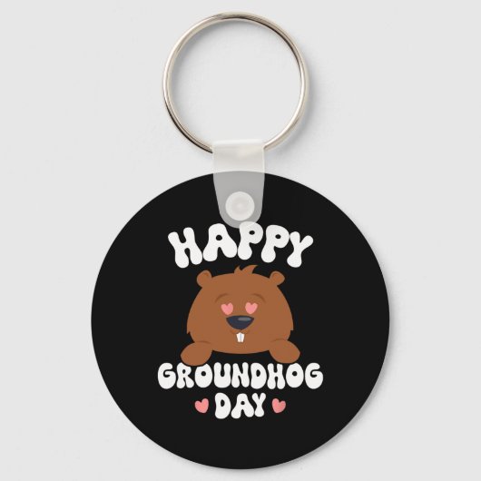 Grappige Gelukkige Groundhog Dag 2025 3 Sleutelhanger (Voorkant)