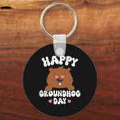 Grappige Gelukkige Groundhog Dag 2025 3 Sleutelhanger (Voorkant)