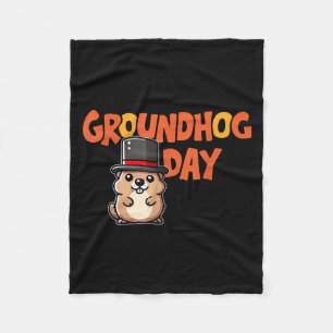 Grappige Gelukkige Groundhog Dag 2 Februari Phils Fleece Deken