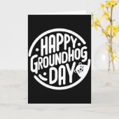 Grappige Gelukkige Groundhog Dag 2 Februari Phils Kaart (Gele Bloem)