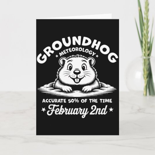 Grappige Gelukkige Groundhog Dag 2 Februari Phils Kaart (Voorkant)