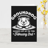 Grappige Gelukkige Groundhog Dag 2 Februari Phils Kaart (Gele Bloem)