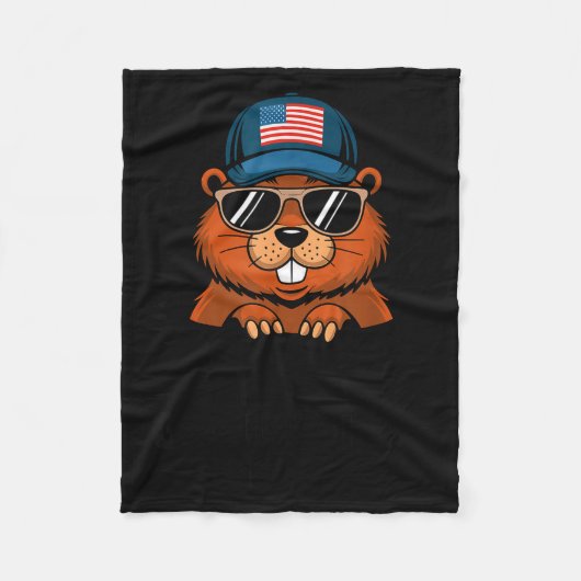 Grappige gelukkige Groundhog-dag  Fleece Deken (Voorkant)