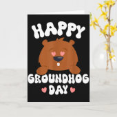 Grappige Gelukkige Groundhog Day 2025 _4 Kaart (Gele Bloem)