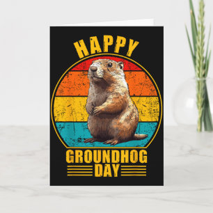 Grappige Gelukkige Groundhog Day 2025 Decoraties R Kaart