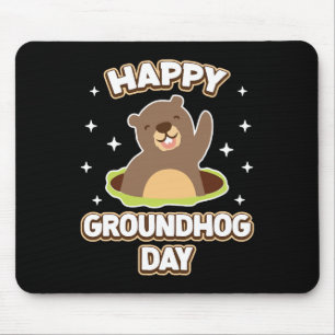 Grappige gelukkige Groundhog Day 2025 Muismat