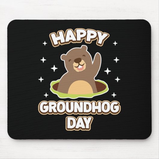 Grappige gelukkige Groundhog Day 2025 Muismat (Voorkant)