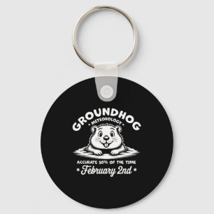 Grappige Gelukkige Groundhog Day 2 Februari Phils Sleutelhanger