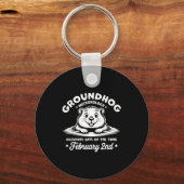 Grappige Gelukkige Groundhog Day 2 Februari Phils Sleutelhanger (Voorkant)