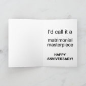 Grappige gelukkige huwelijksverjaardag kaart (Binnen)
