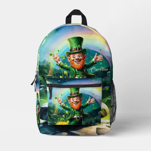 Grappige gelukkige kabouter bedrukte rugzak (Voorkant)