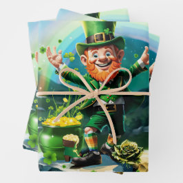 Grappige gelukkige kabouter inpakpapier vel