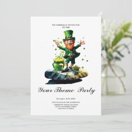 Grappige gelukkige kabouter kaart (Staand voorkant)