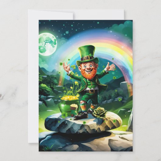 Grappige gelukkige kabouter kaart (Achterkant)