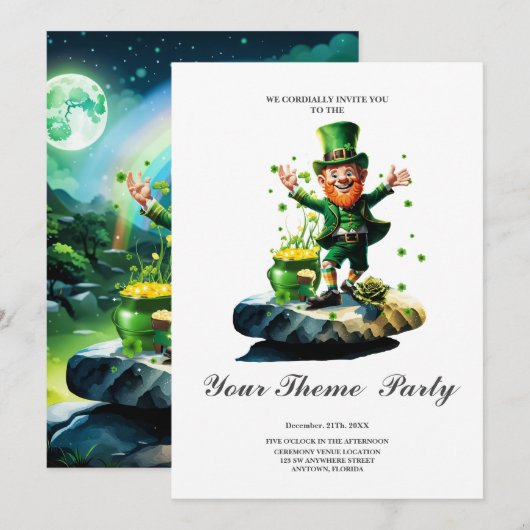 Grappige gelukkige kabouter kaart (Voorkant / Achterkant)