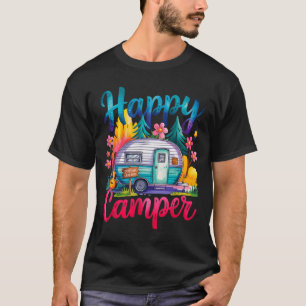Grappige gelukkige kampeerder kampeer kleding trai t-shirt