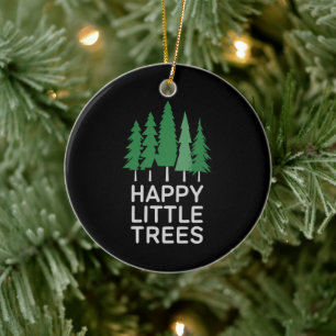 Grappige Gelukkige Kleine Bomen Cadeaus Kamperen Keramisch Ornament