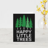 Grappige Gelukkige Kleine Bomen Camng  Kaart (Gele Bloem)