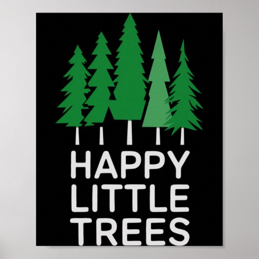 Grappige Gelukkige Kleine Bomen Camng Poster (Voorkant)