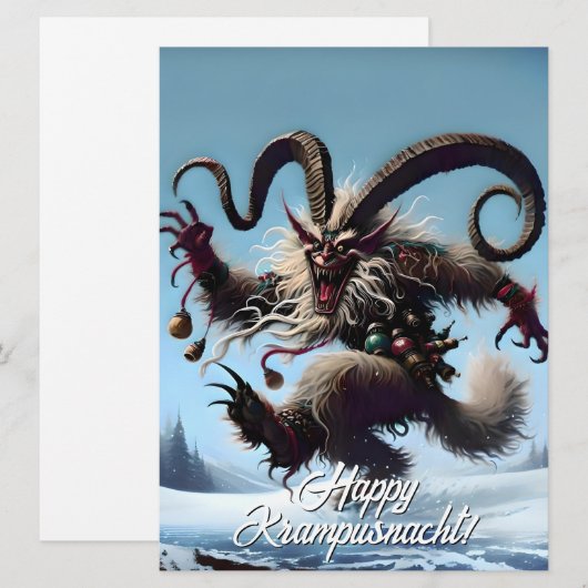 Grappige Gelukkige Krampusnacht Feestdagenkaart (Voorkant / Achterkant)