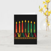 Grappige Gelukkige Kwanzaa Kinara Principes Kaarse Kaart (Gele Bloem)