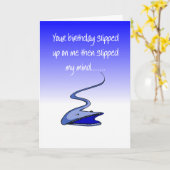 Grappige gelukkige late verjaardagswens kaart (Gele Bloem)