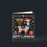 Grappige Gelukkige Llamakah Lama Met Menorah  Kaart<br><div class="desc">Grappige Gelukkige Llamakah Lama Met Menorah</div>