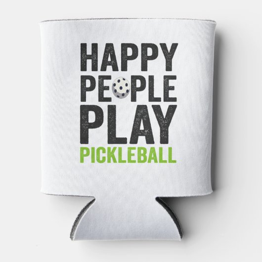 Grappige Gelukkige Mensen Spelen Pickleball Dink S Blikjeskoeler (Voorkant)