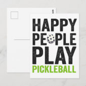 Grappige gelukkige mensen spelen Pickleball Dink S Briefkaart (Voorkant / Achterkant)
