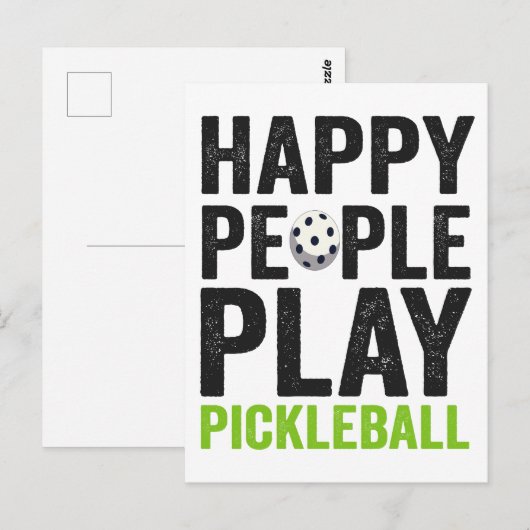 Grappige gelukkige mensen spelen Pickleball Dink S Briefkaart (Voorkant / Achterkant)